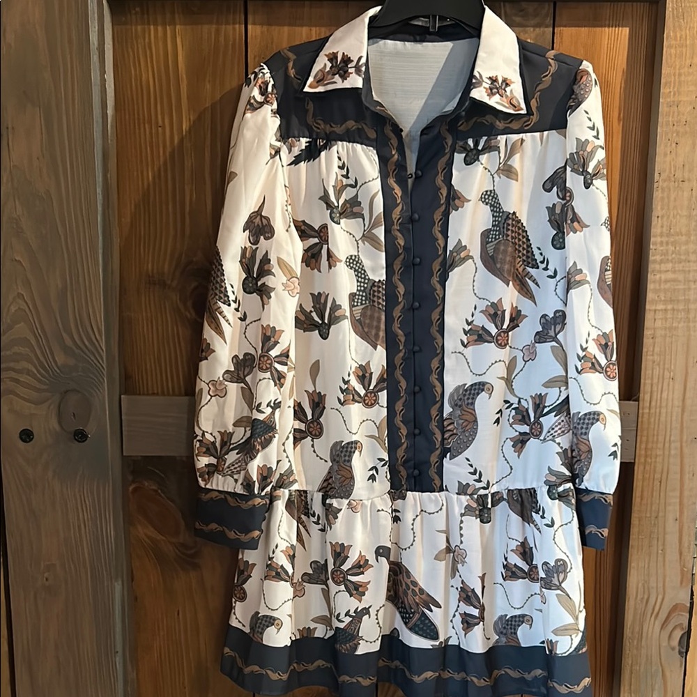 Floral Bird Print Dress